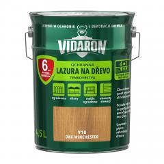 Obrázek VIDARON ochranná lazura na dřevo, tenkovrstvá, odstín V18 Dub winchester 4,5 L