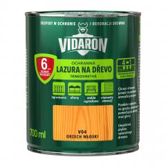 Obrázek: VIDARON ochranná lazura na dřevo, tenkovrstvá, odstín V04 Ořech vlašský 0,7 L