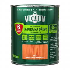 Obrázek: VIDARON ochranná lazura na dřevo, tenkovrstvá, odstín V06 Mahagon americký 0,7 L