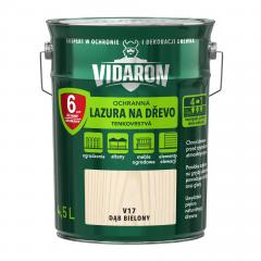 Obrázek: VIDARON ochranná lazura na dřevo, tenkovrstvá, odstín V17 Dub bělený 4,5 L