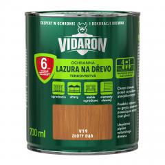 Obrázek VIDARON ochranná lazura na dřevo, tenkovrstvá, odstín V19 Dub zlatý 0,7 L