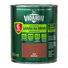 Obrázek: VIDARON ochranná lazura na dřevo, tenkovrstvá, odstín V25 Ořech 0,7 L