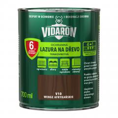 Obrázek: VIDARON ochranná lazura na dřevo, tenkovrstvá, odstín V10 Wenge africký 0,7 L