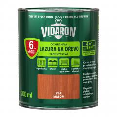 Obrázek: VIDARON ochranná lazura na dřevo, tenkovrstvá, odstín V24 Mahagon 0,7 L
