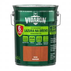 Obrázek VIDARON ochranná lazura na dřevo, tenkovrstvá, odstín V24 Mahagon 4,5 L