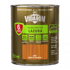 Obrázek: VIDARON ochranná lazura na dřevo, silnovrstvá, odstín L04 Ořech vlašský 0,75L