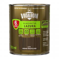Obrázek: VIDARON ochranná lazura na dřevo, silnovrstvá, odstín L11 Eben brazilský 0,75L